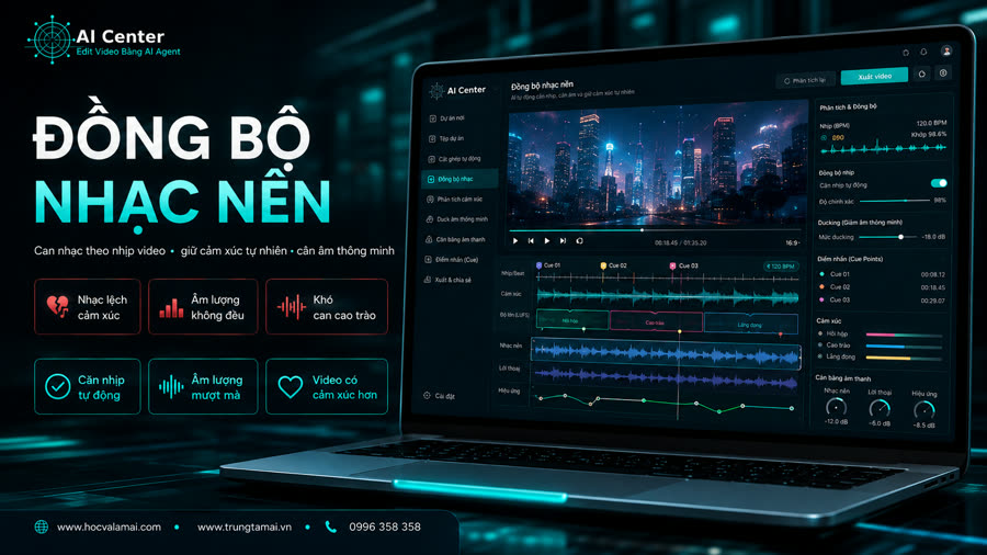 Giao diện đồng bộ nhạc nền: phân tích nhịp, điểm nhấn và cân bằng âm thanh